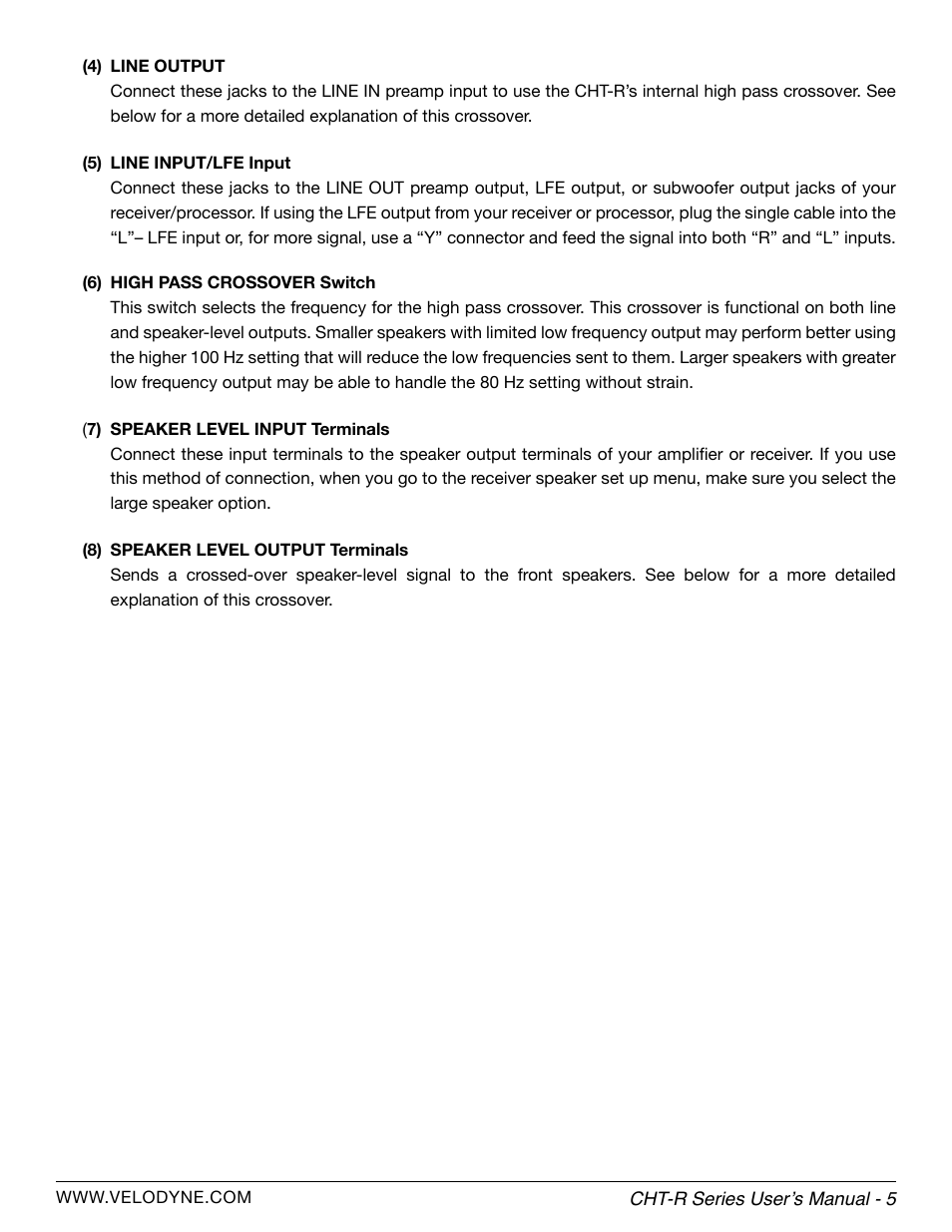 Velodyne CHT-R Series User Manual | Page 11 / 24