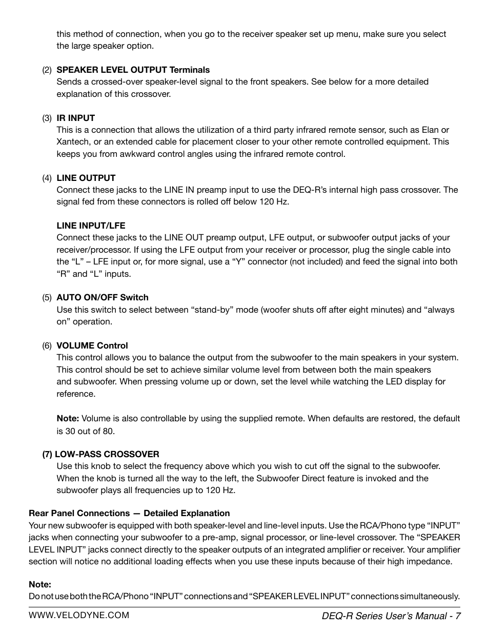 Velodyne DEQ-R Series User Manual | Page 13 / 26