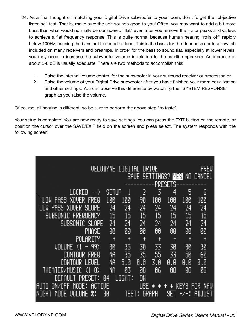 Velodyne Digital Drive Series User Manual | Page 41 / 54