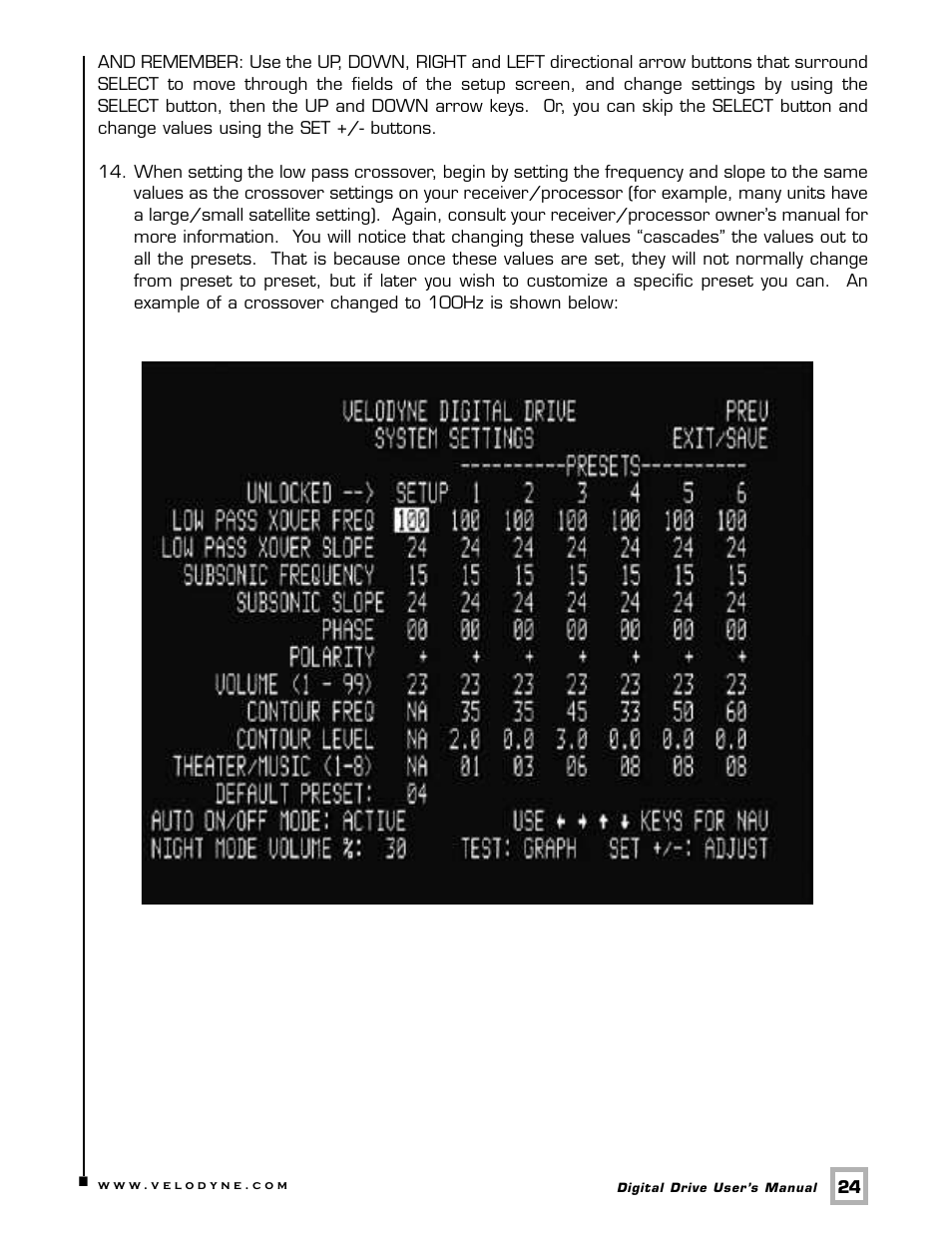 Velodyne Digital Drive 1812 Signature Edition User Manual | Page 30 / 57