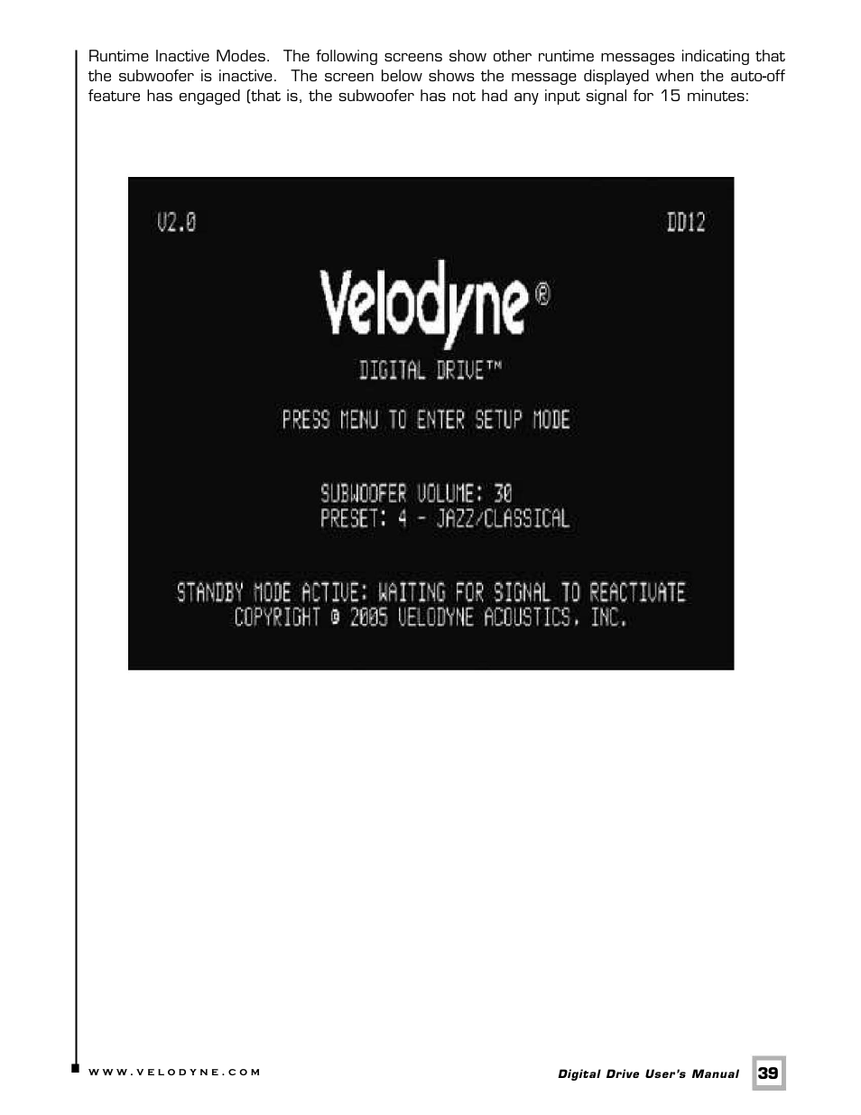 Velodyne Digital Drive 1812 Signature Edition User Manual | Page 45 / 57