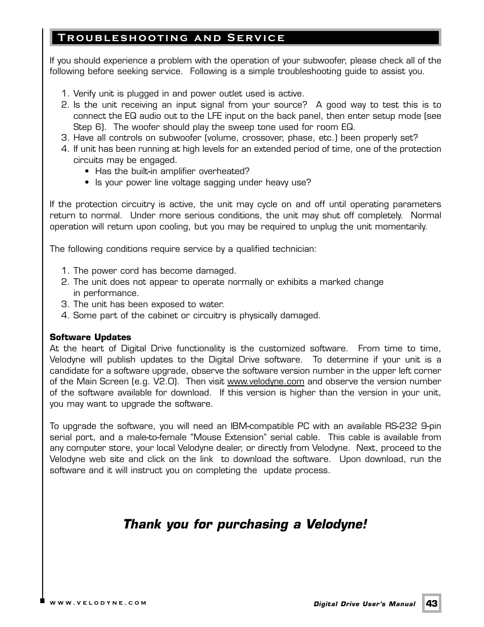 Velodyne Digital Drive 1812 Signature Edition User Manual | Page 49 / 57