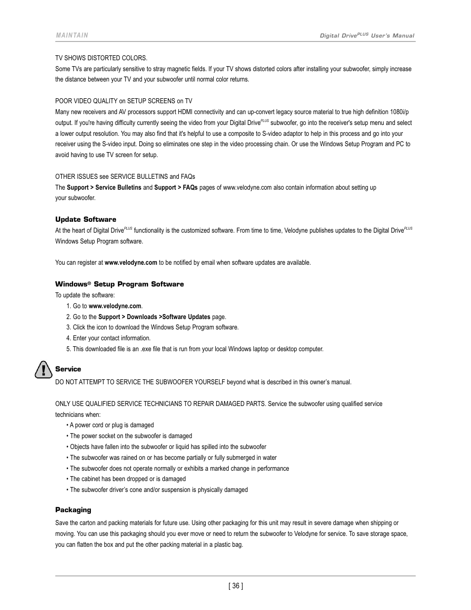 Velodyne Digital DrivePLUSSeries User Manual | Page 39 / 42