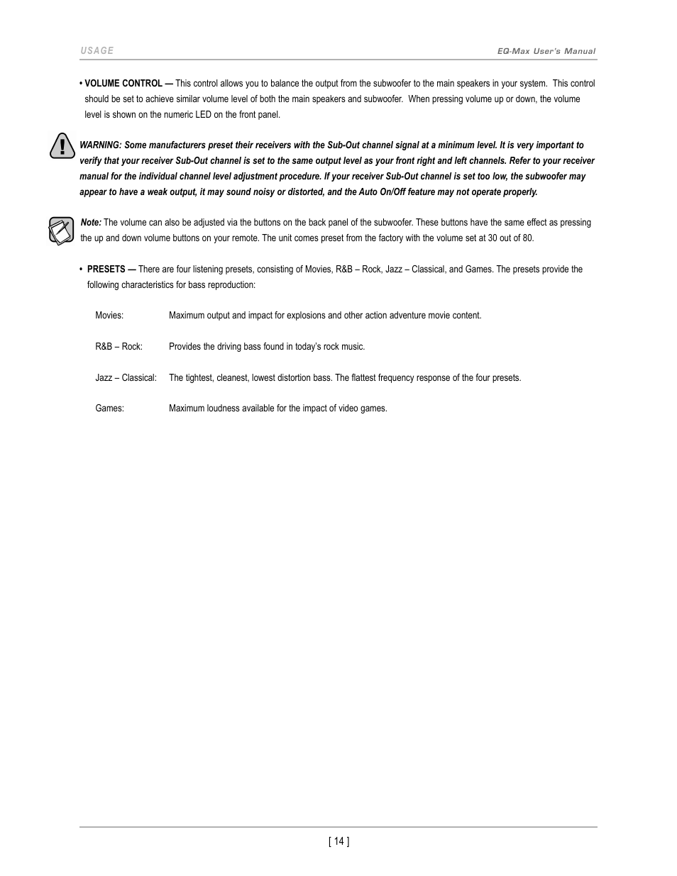 Velodyne EQ-Max Series User Manual | Page 17 / 24