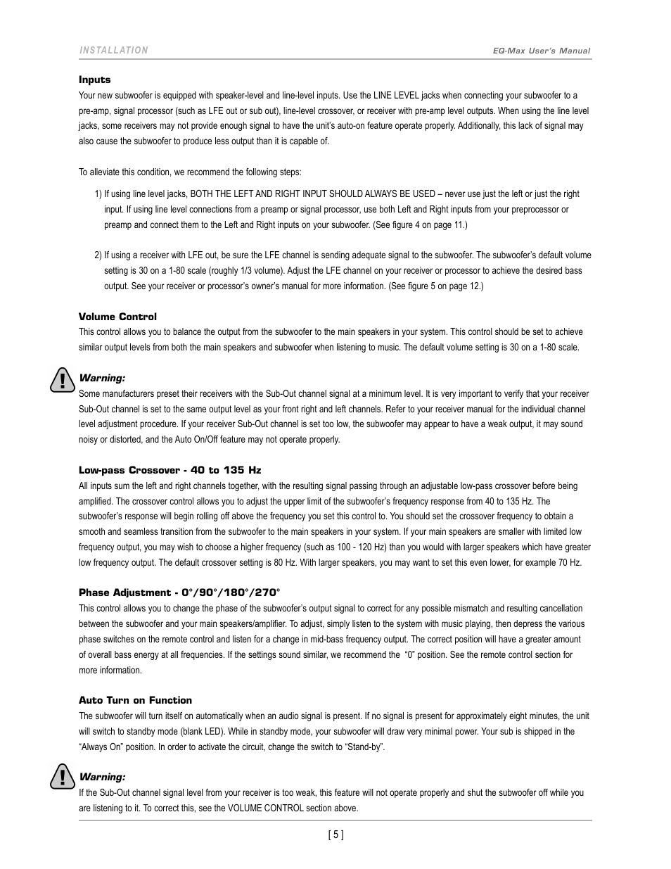 Velodyne EQ-Max Series User Manual | Page 8 / 24
