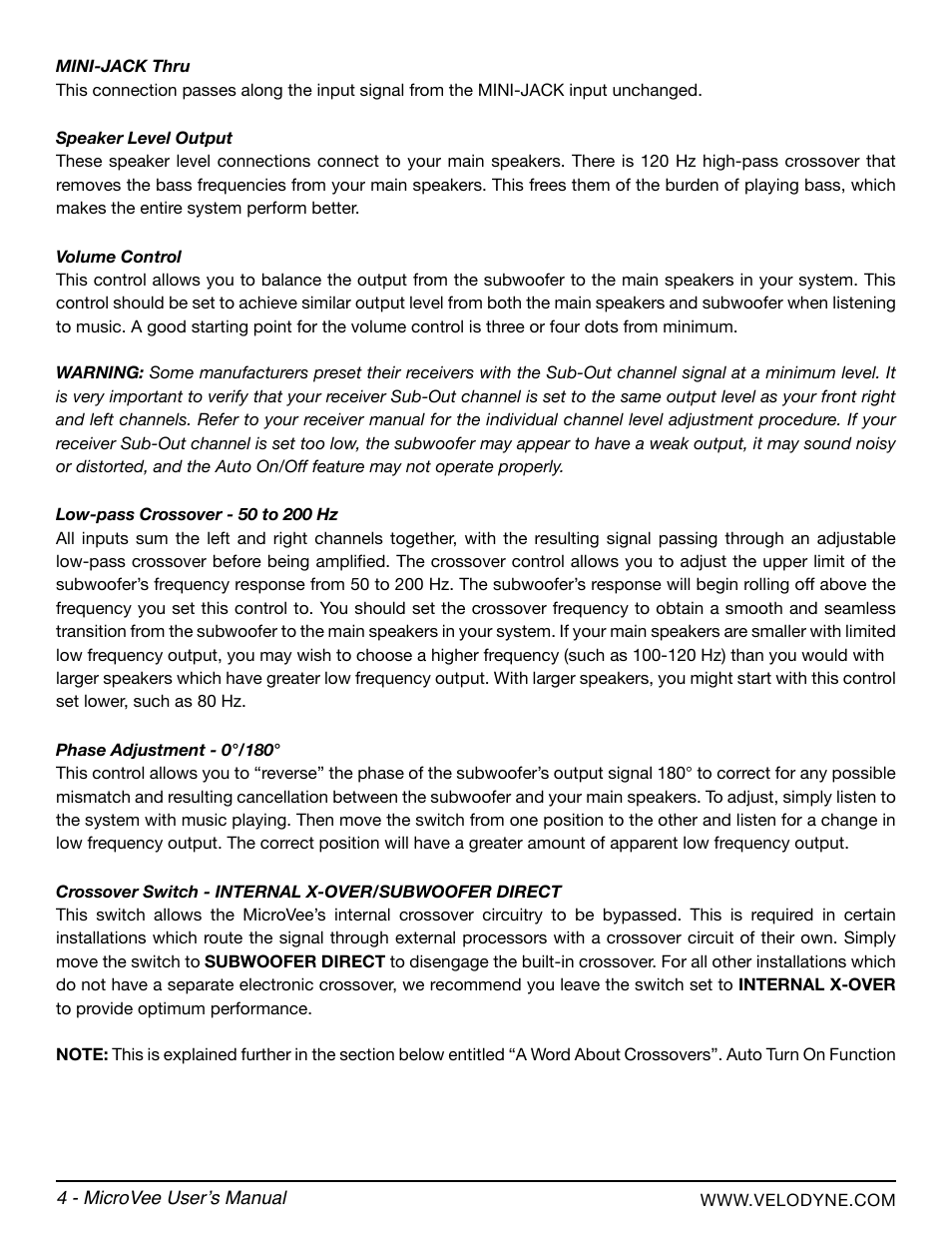 Velodyne MicroVee User Manual | Page 10 / 24