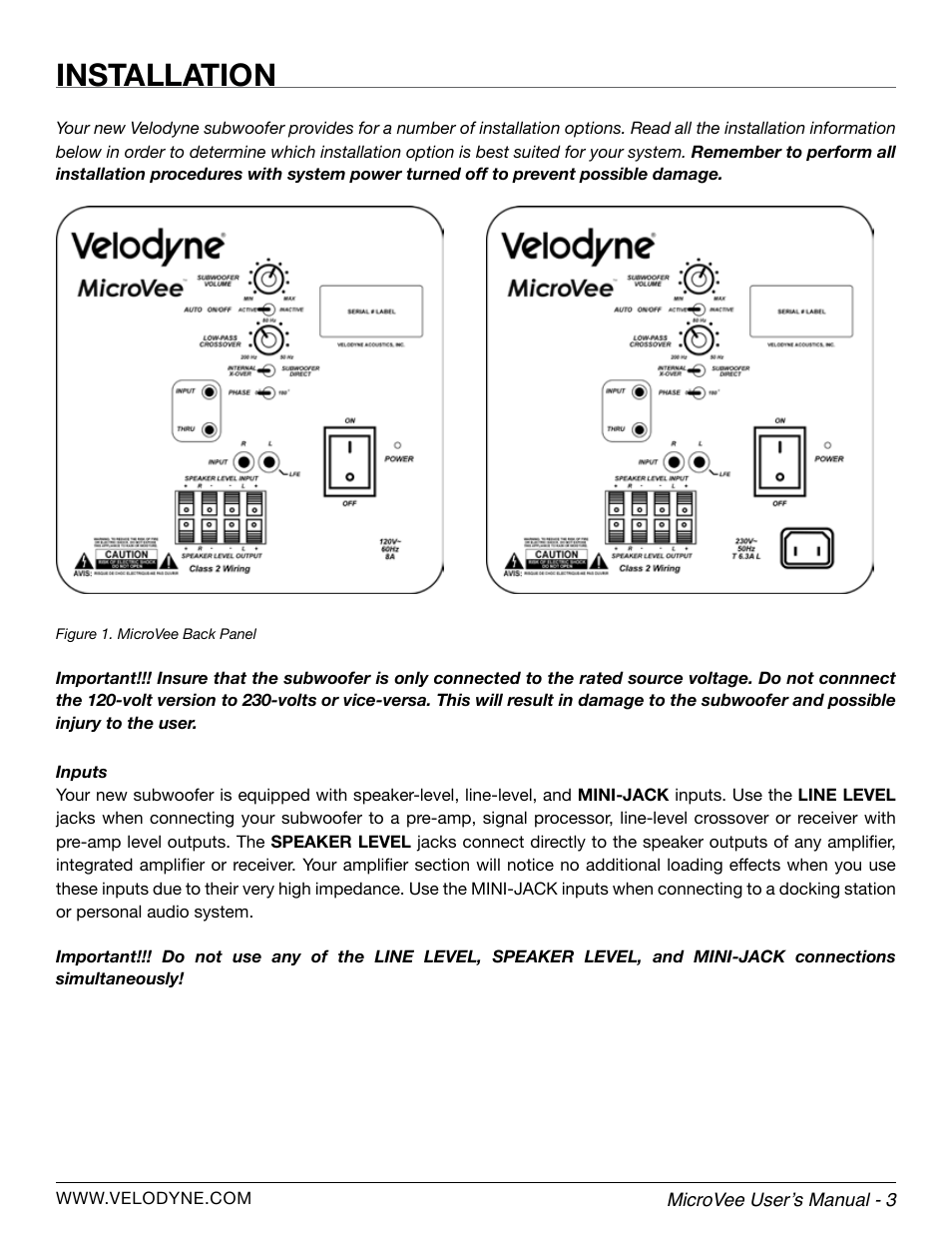 Installation | Velodyne MicroVee User Manual | Page 9 / 24