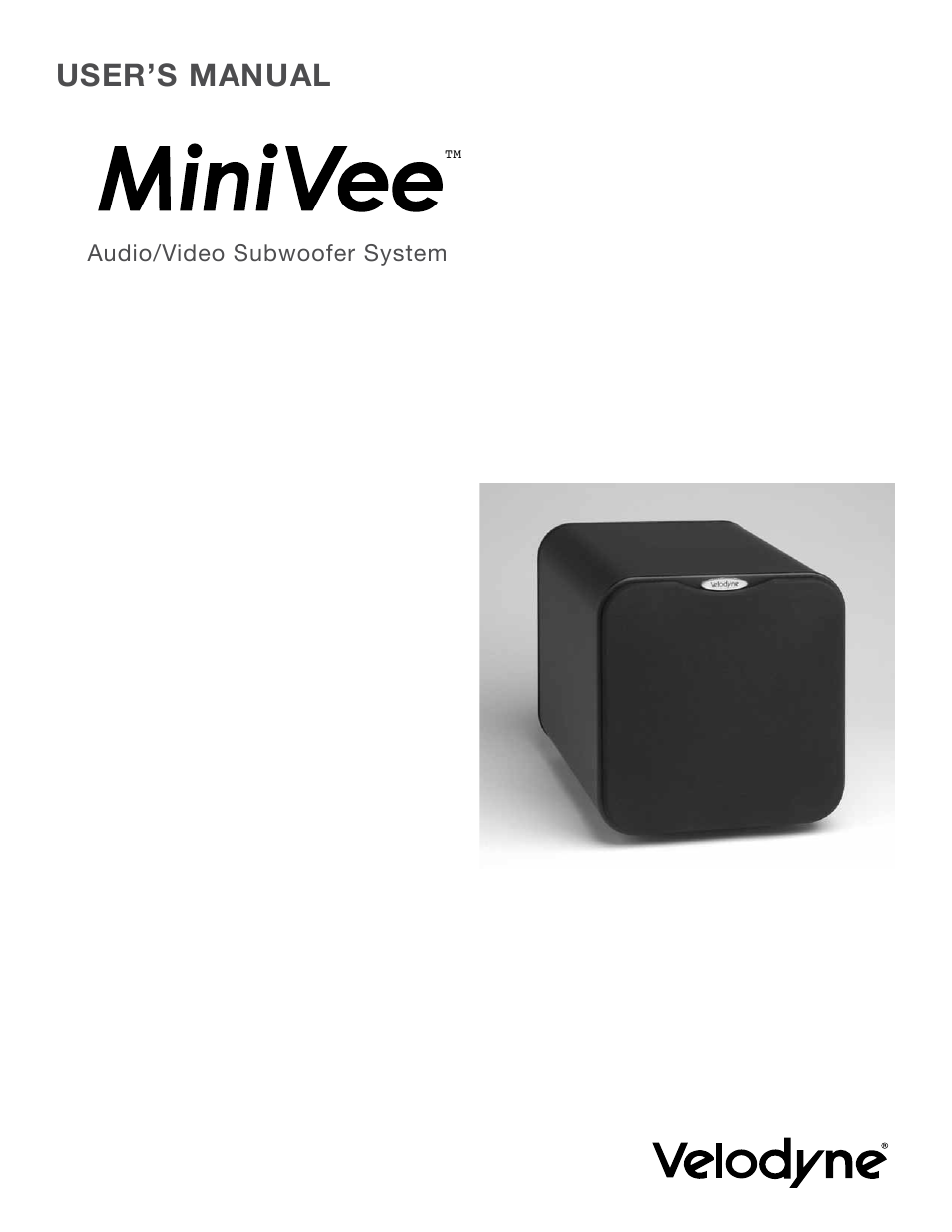 Velodyne MiniVee Series User Manual | 20 pages