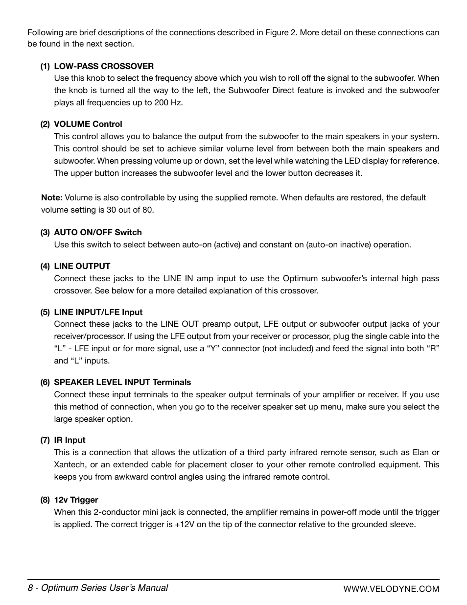 Velodyne Optimum Series User Manual | Page 14 / 28