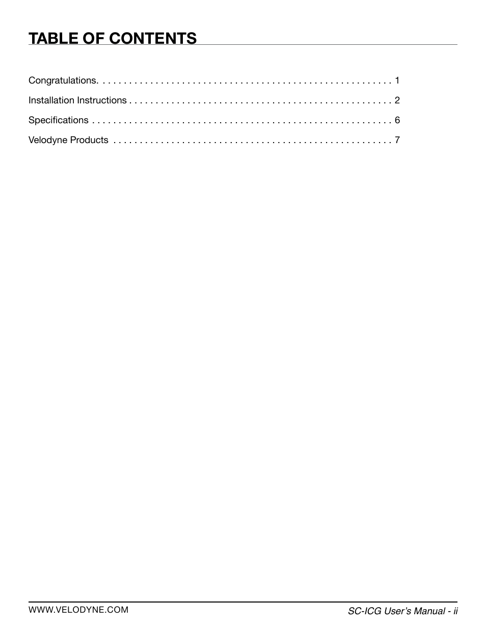 Velodyne SC-ICG User Manual | Page 3 / 12