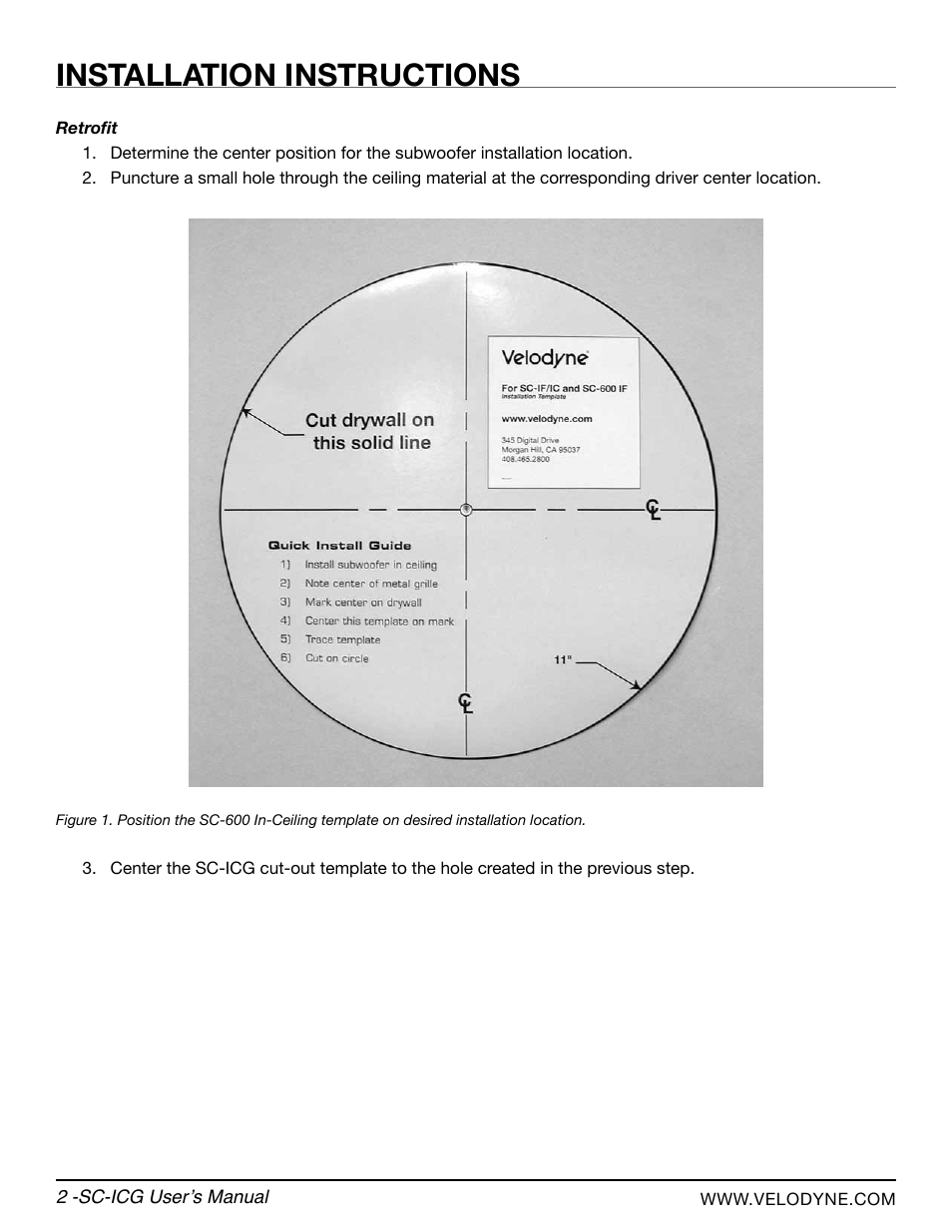 Installation instructions | Velodyne SC-ICG User Manual | Page 6 / 12