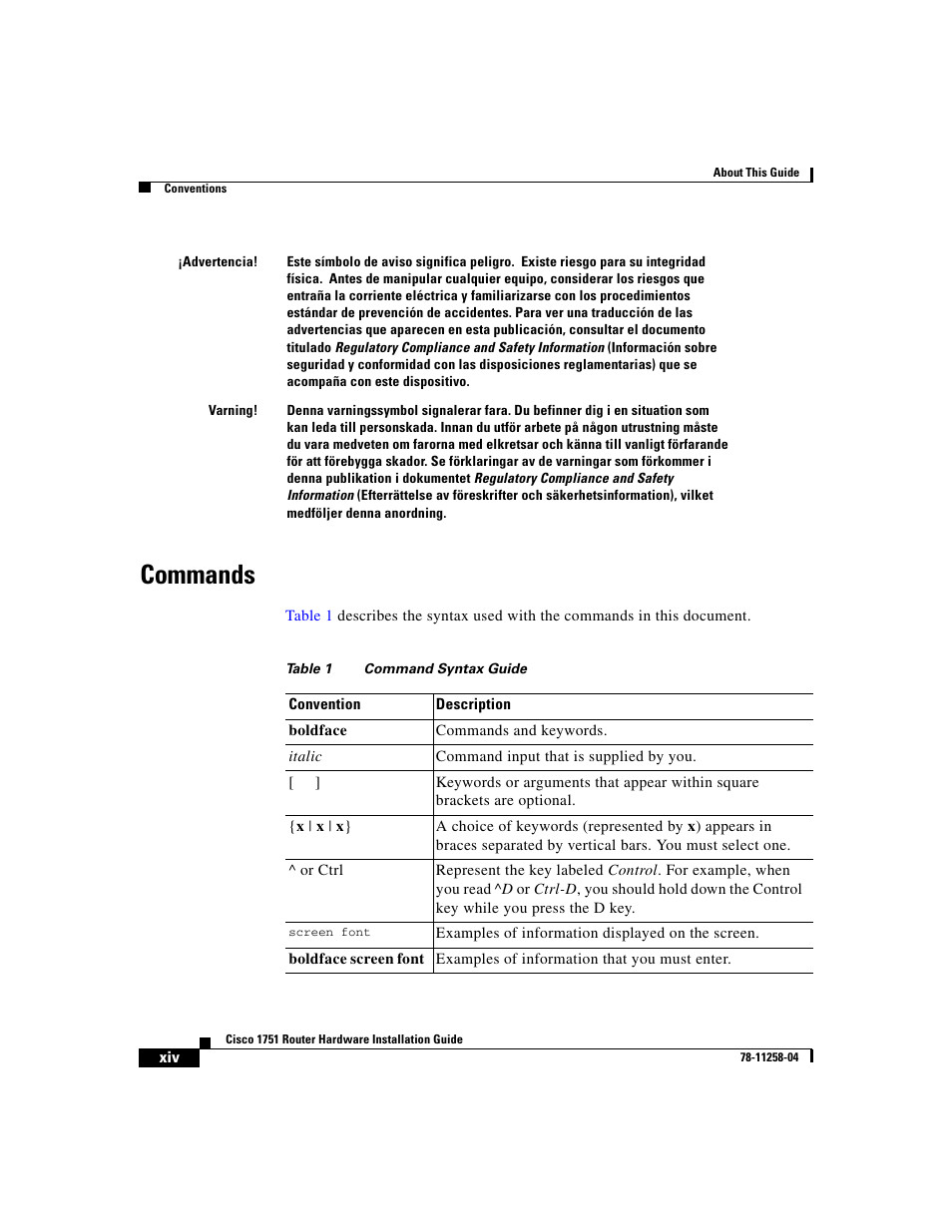 Commands | Cisco 1751 User Manual | Page 14 / 98