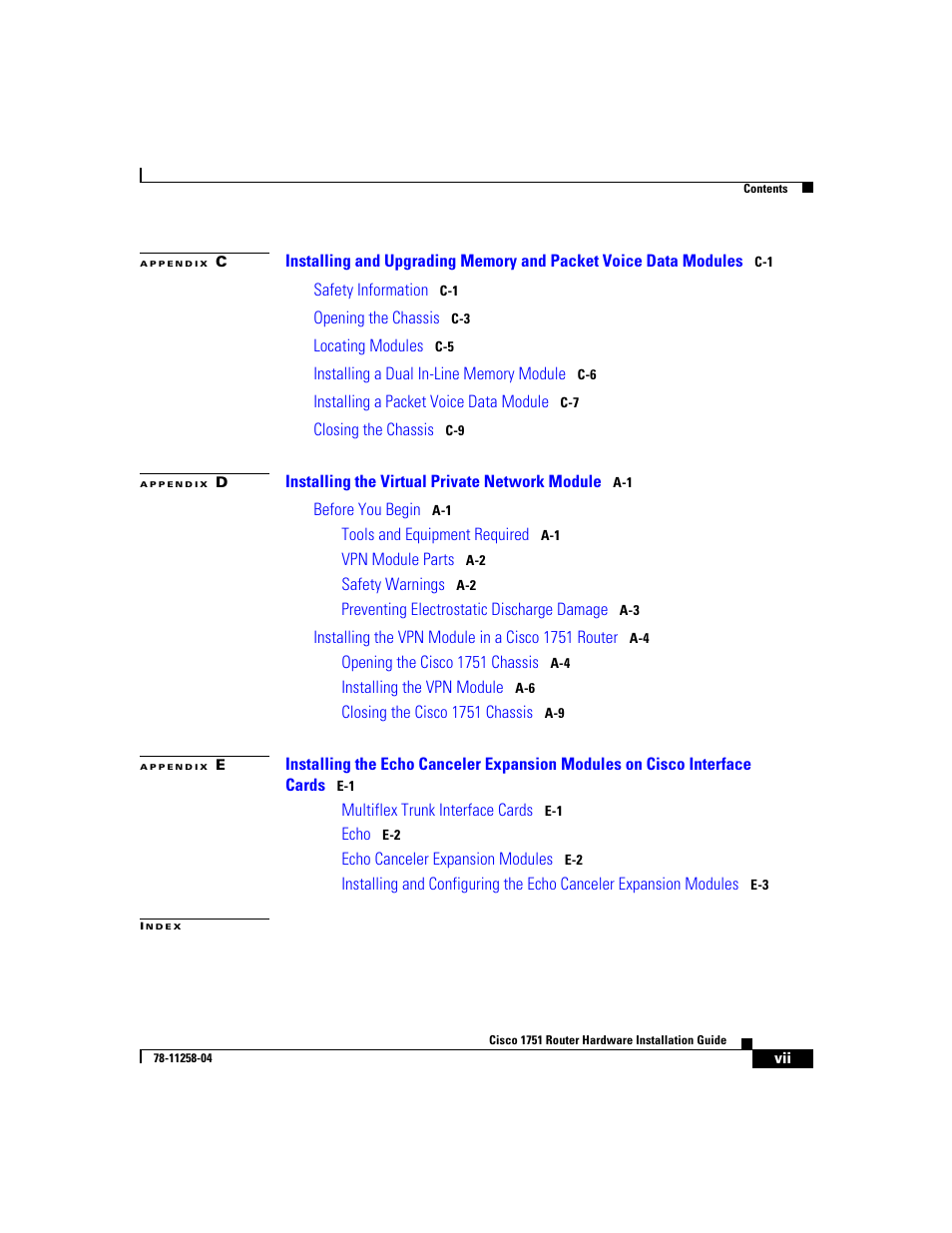 Cisco 1751 User Manual | Page 7 / 98