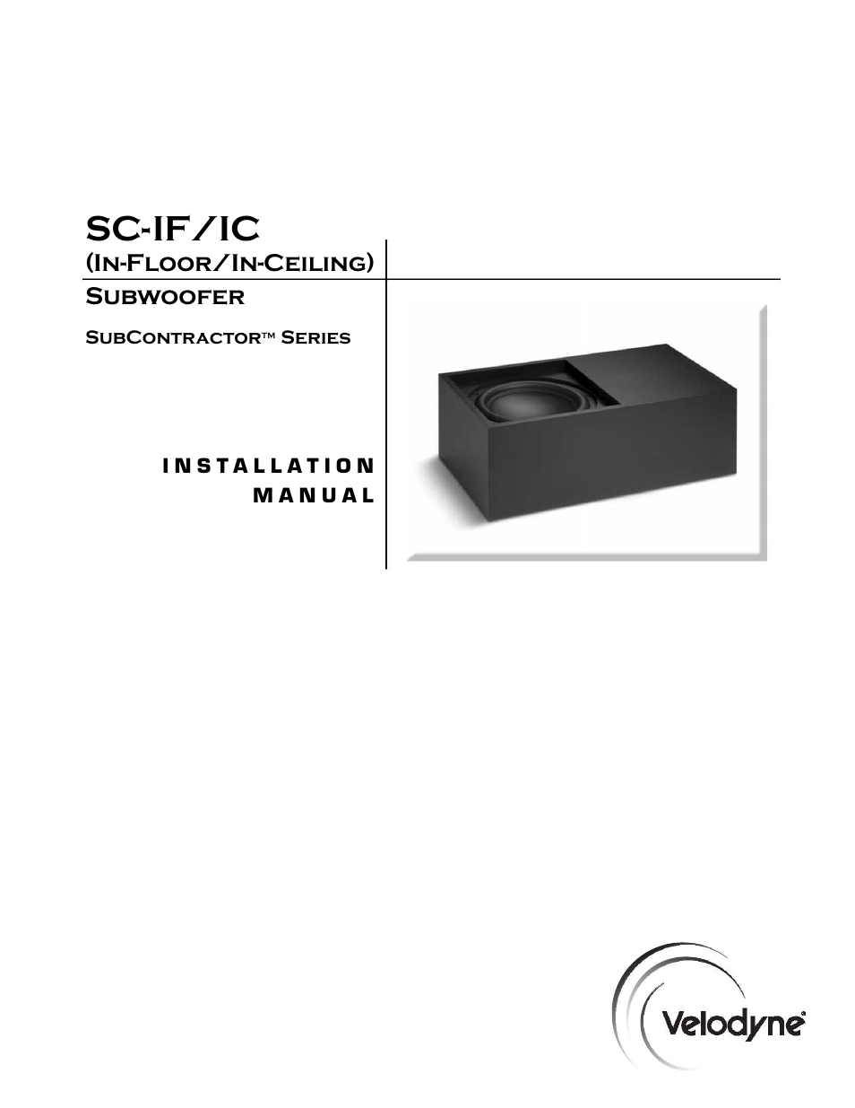 Velodyne SC-IF/IC User Manual | 14 pages