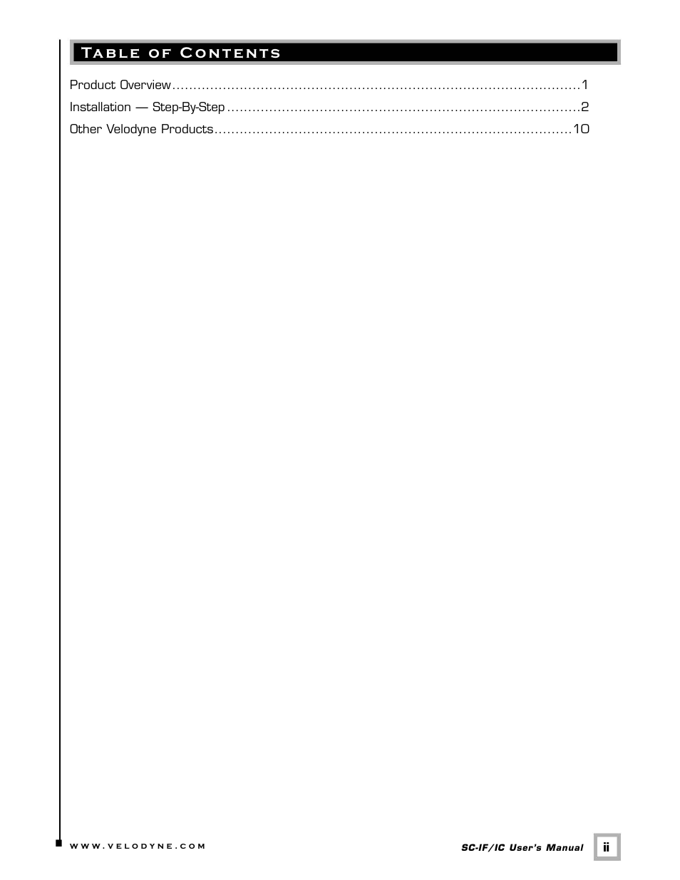 Velodyne SC-IF/IC User Manual | Page 3 / 14