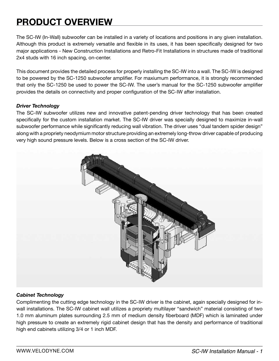 Product overview | Velodyne SC-IWBB User Manual | Page 7 / 64