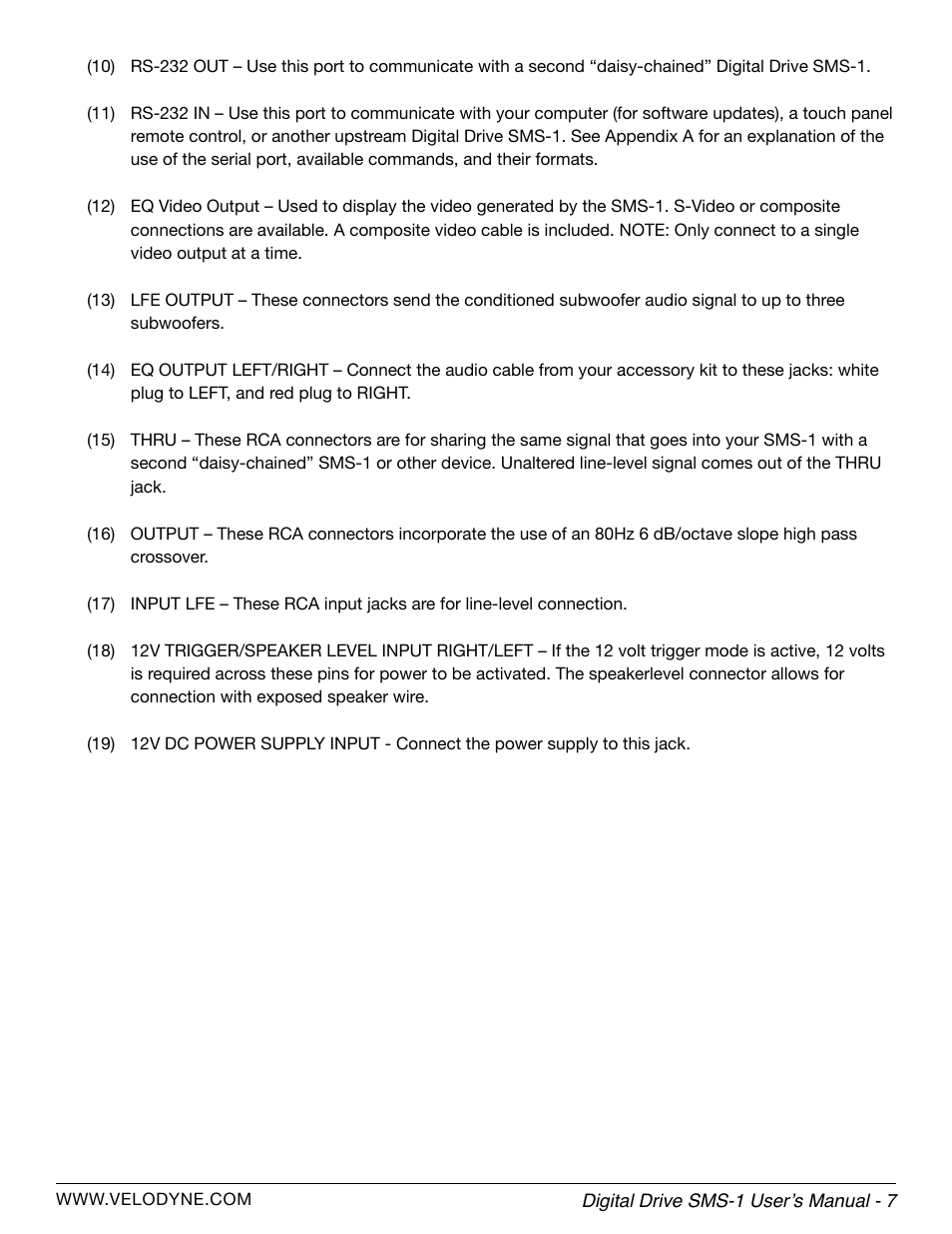 Velodyne SMS-1 User Manual | Page 13 / 49