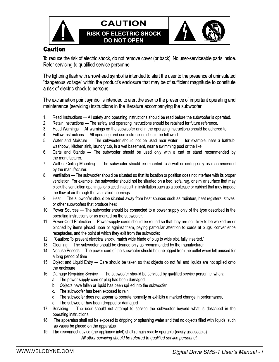 Velodyne SMS-1 User Manual | Page 3 / 49