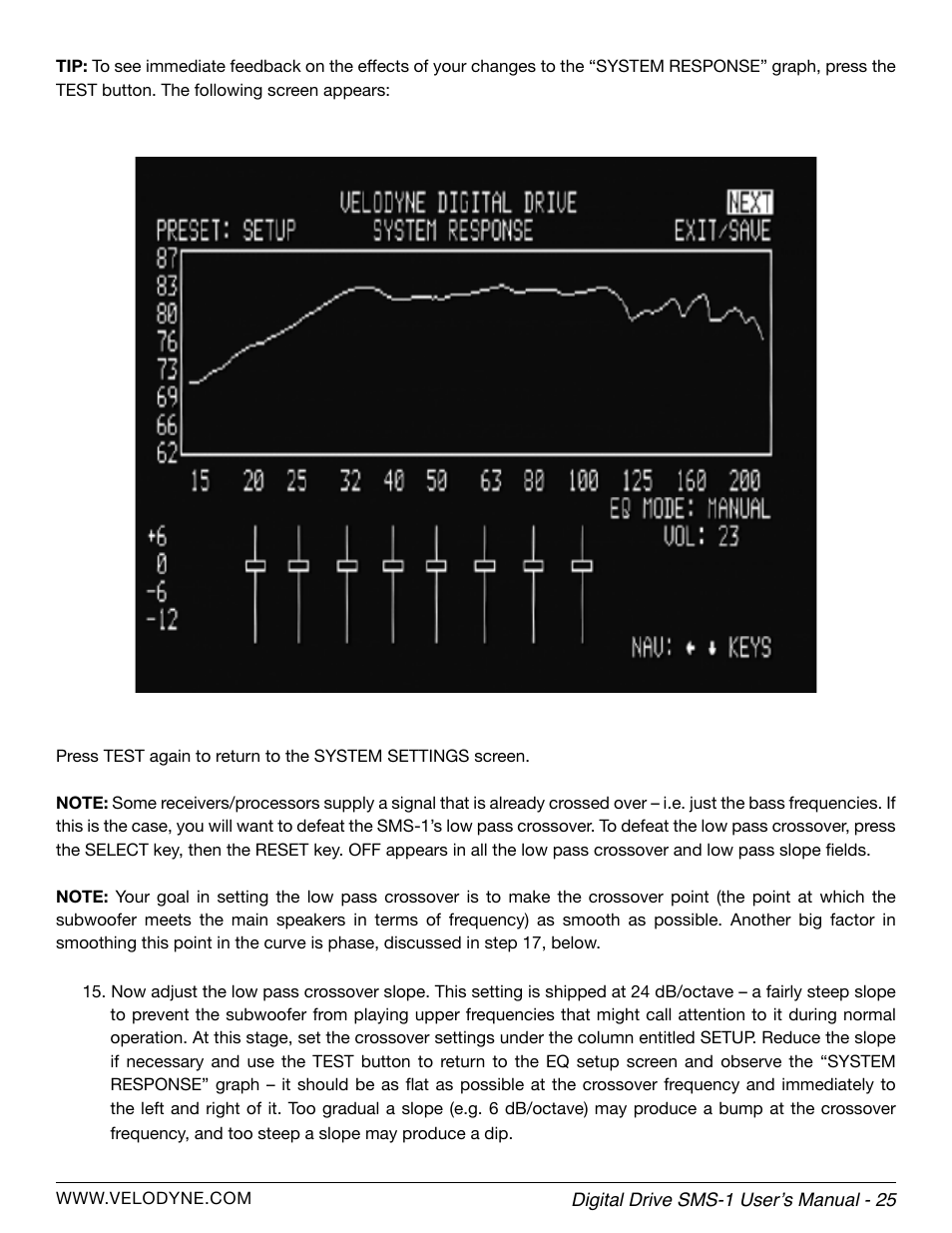 Velodyne SMS-1 User Manual | Page 31 / 49