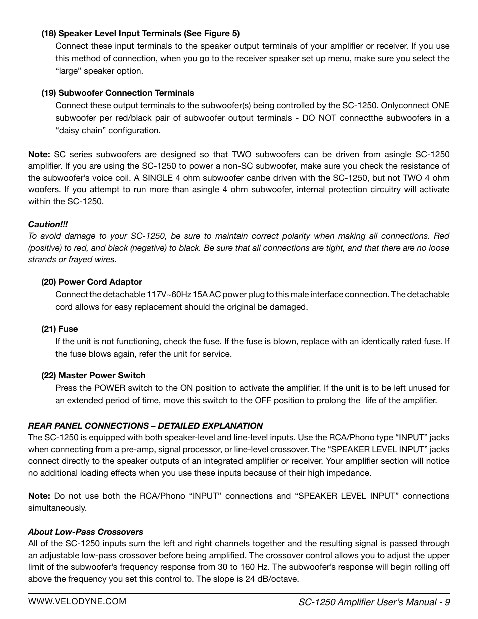Velodyne SubContractor Series User Manual | Page 15 / 30