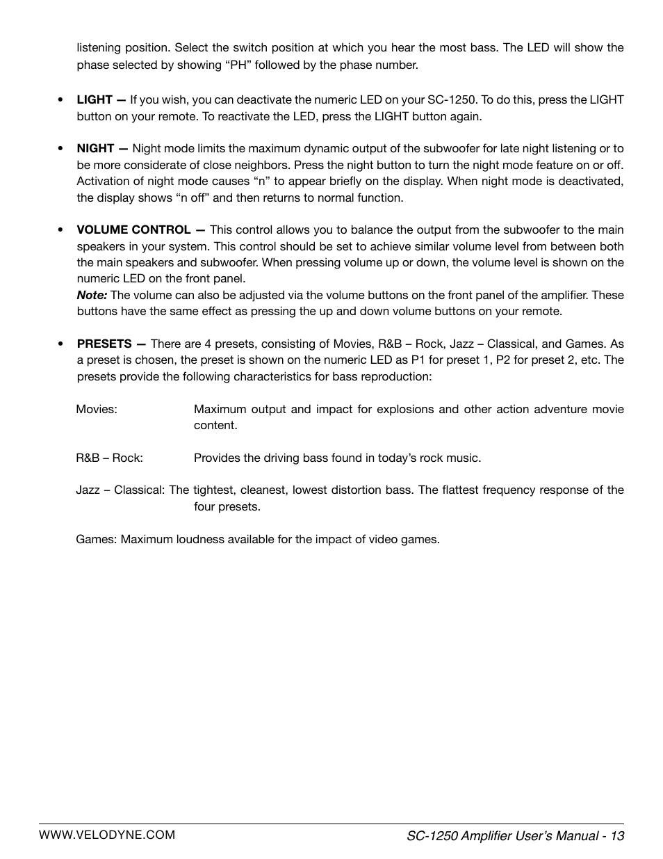 Velodyne SubContractor Series User Manual | Page 19 / 30