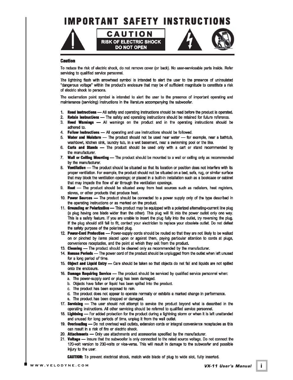 Velodyne VX-11 User Manual | Page 2 / 16