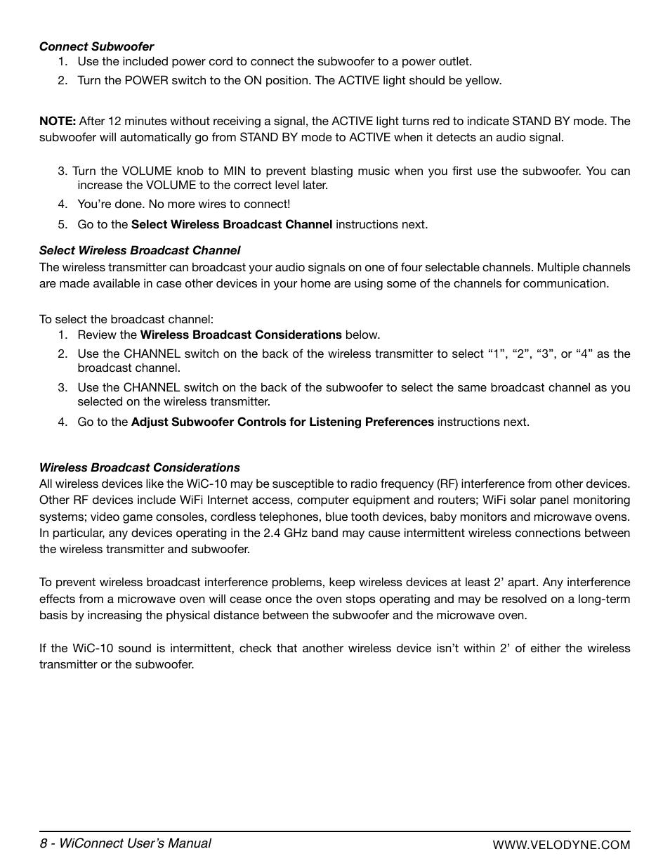 Velodyne WiConnect User Manual | Page 14 / 24