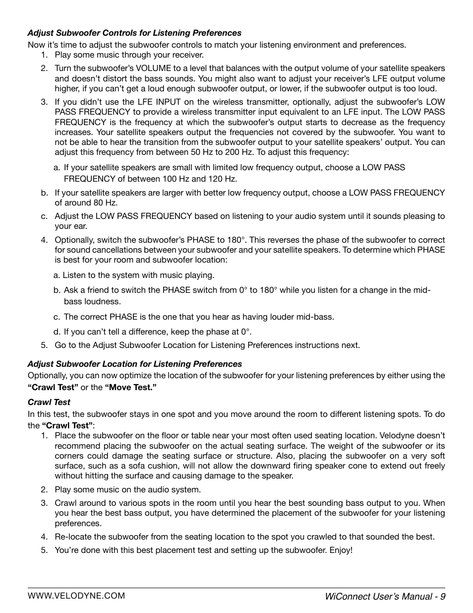 Velodyne WiConnect User Manual | Page 15 / 24