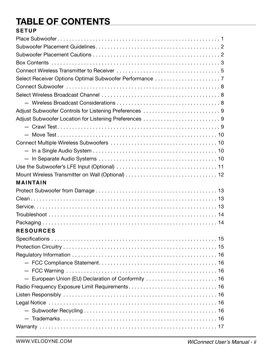 Velodyne WiConnect User Manual | Page 5 / 24