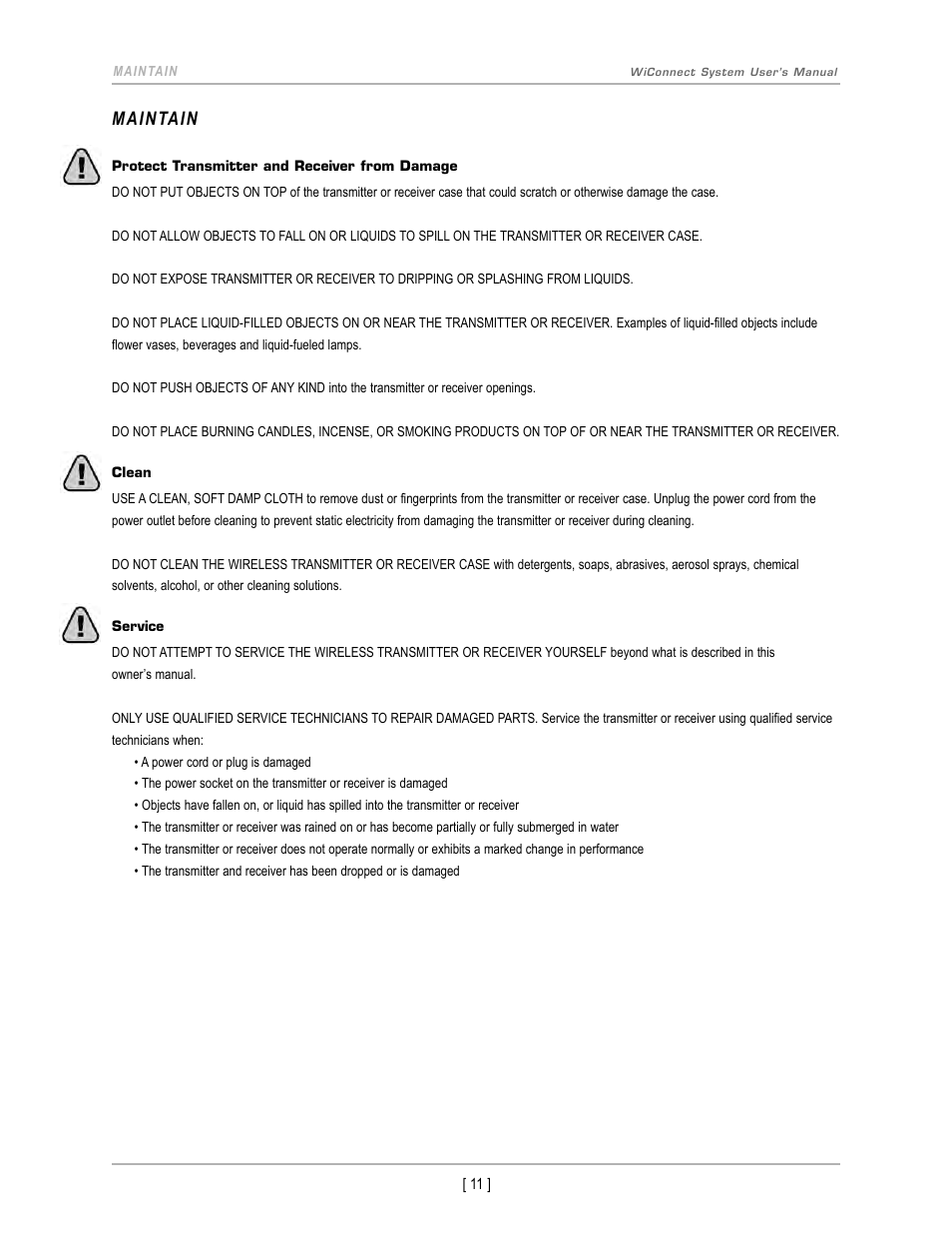Maintain | Velodyne WiConnect User Manual | Page 14 / 19