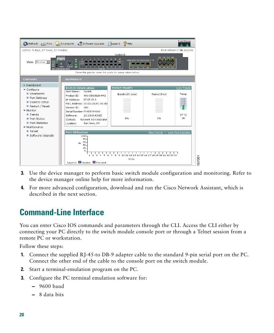 Command-line interface | Cisco 3020 User Manual | Page 20 / 36