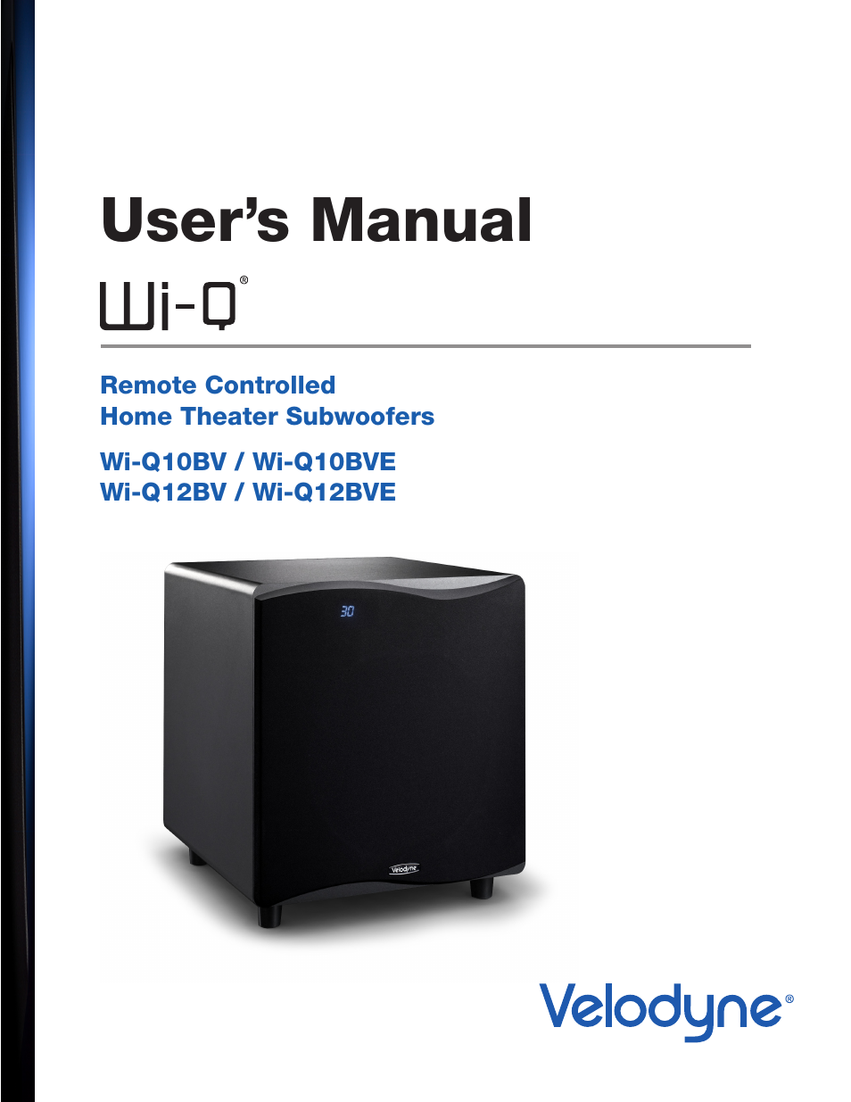 Velodyne Wi-Q User Manual | 29 pages