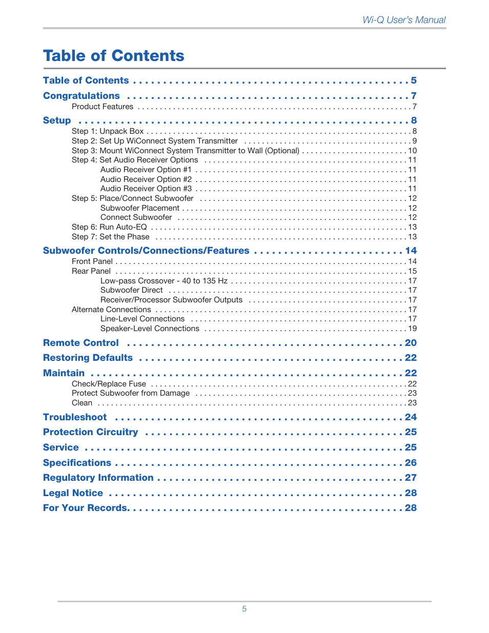 Velodyne Wi-Q User Manual | Page 5 / 29