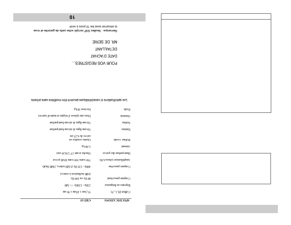Velodyne CHT-15 User Manual | Page 11 / 12