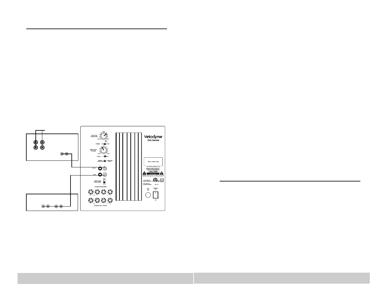 Line-level connection, Speaker-level connection | Velodyne DLS-4000 User Manual | Page 6 / 6