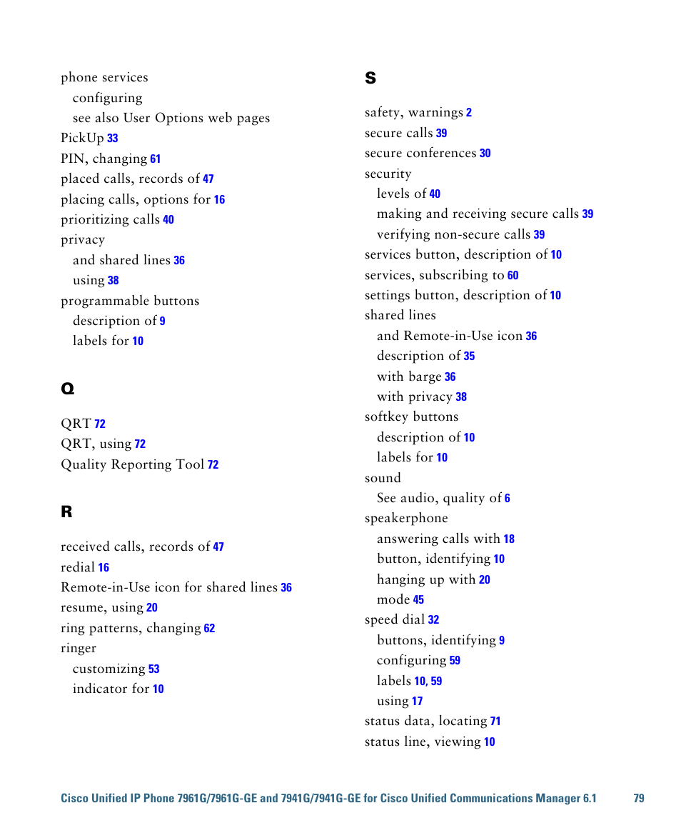 Cisco IP Phone 7961G User Manual | Page 87 / 90