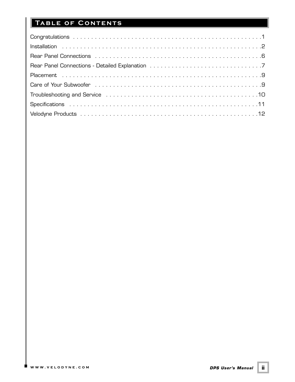 Velodyne DPS 10-12 Series User Manual | Page 3 / 17
