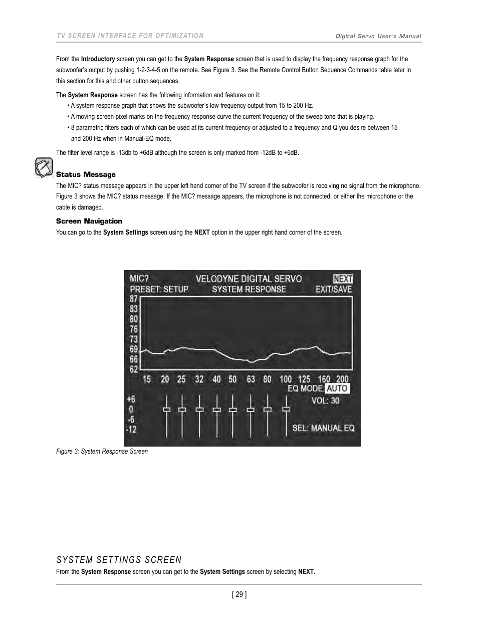 System settings screen | Velodyne DS-10 User Manual | Page 32 / 49