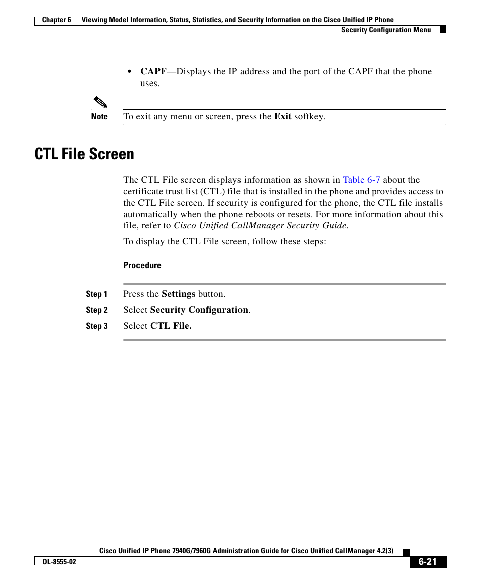 Ctl file screen | Cisco OL-8555-02 User Manual | Page 21 / 24