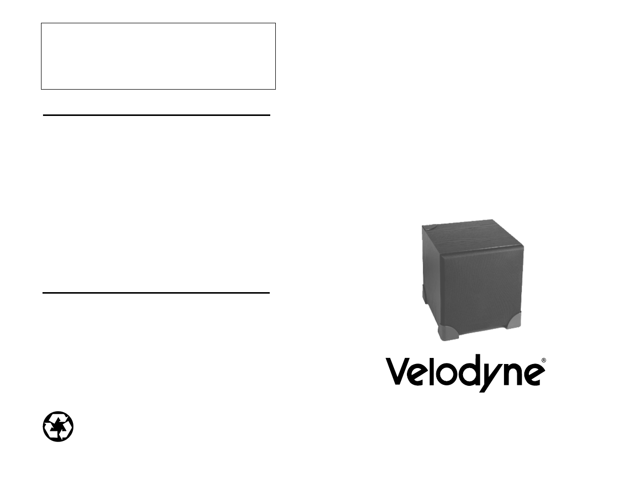 Velodyne SPL-1200 User Manual | 8 pages