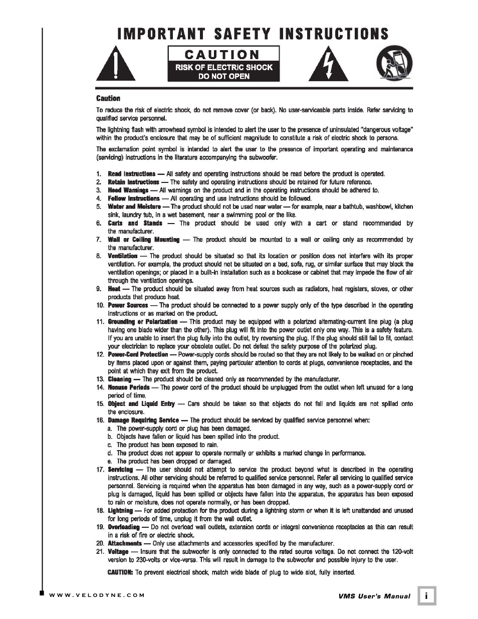 Velodyne VMS-8 User Manual | Page 2 / 16