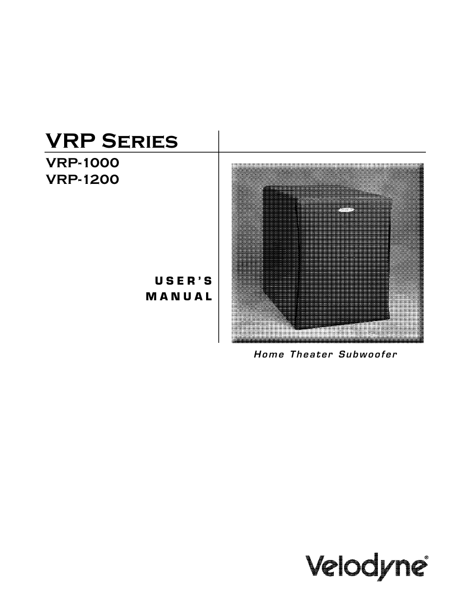 Velodyne VRP Series User Manual | 17 pages