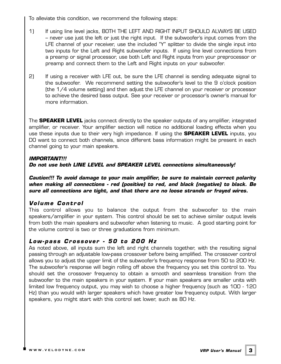 Velodyne VRP Series User Manual | Page 6 / 17