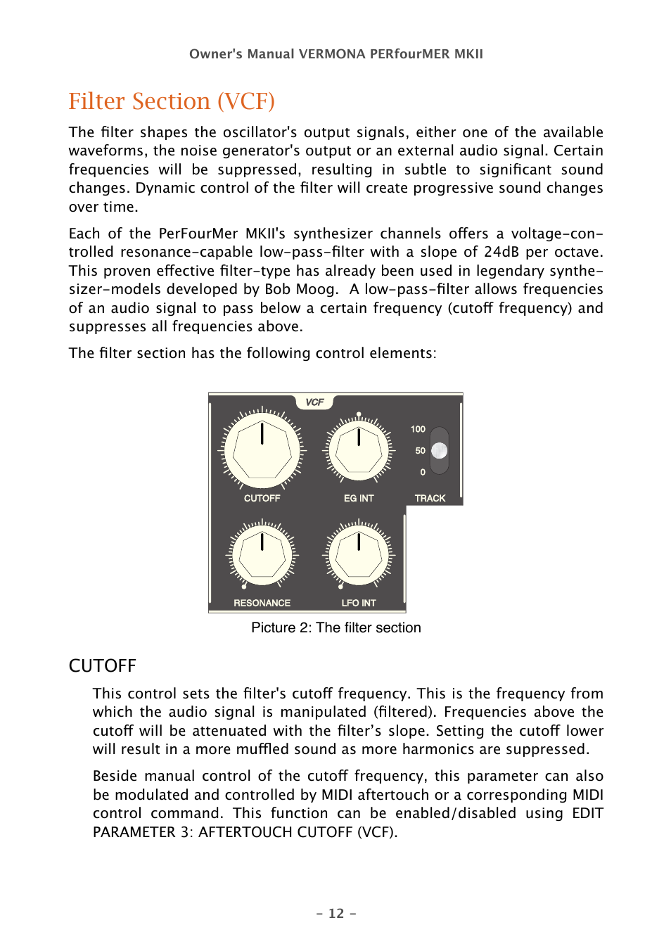 Vermona PERfourMER MKII - quad analog synthesizer User Manual | Page 12 / 31