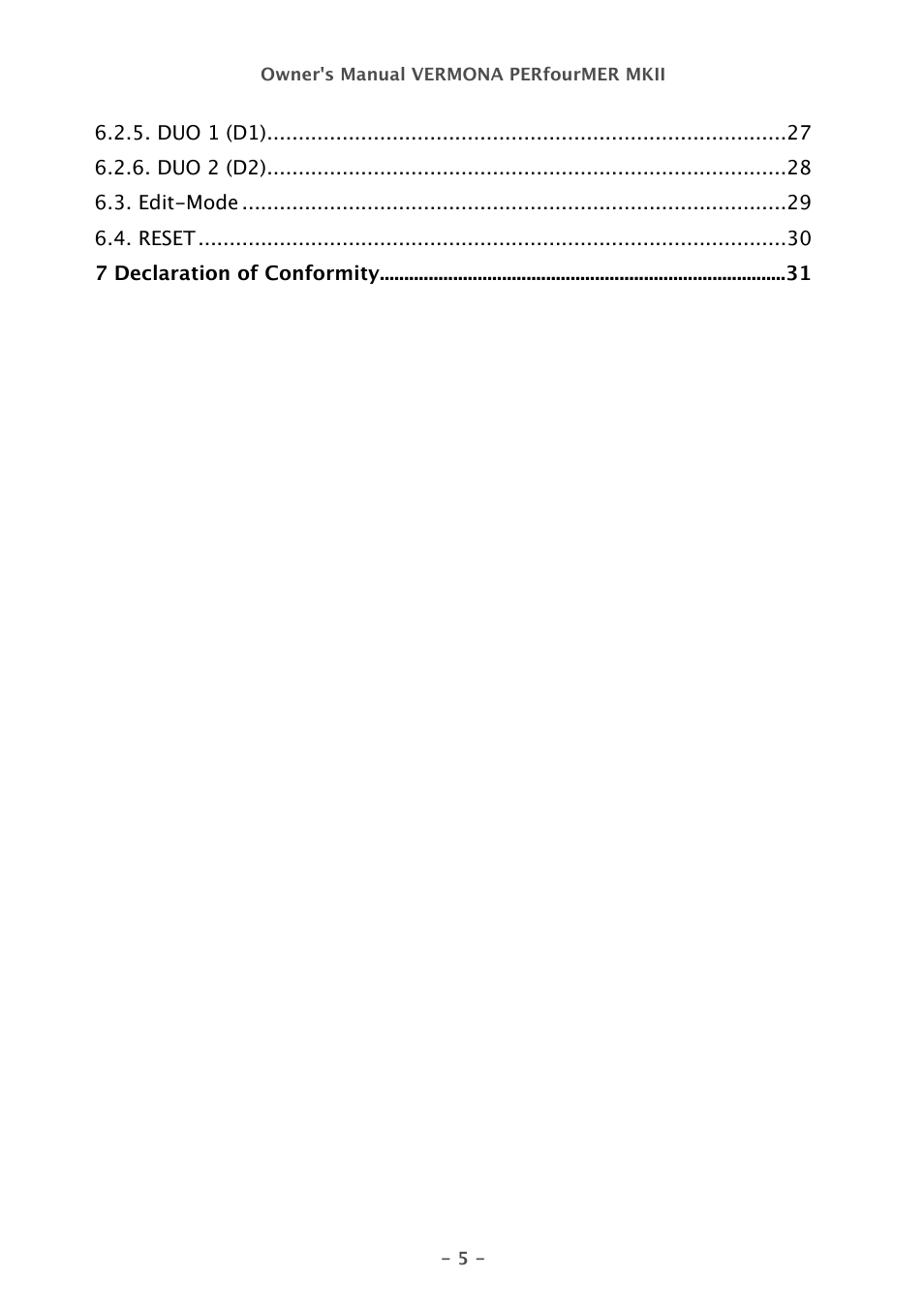 Vermona PERfourMER MKII - quad analog synthesizer User Manual | Page 5 / 31