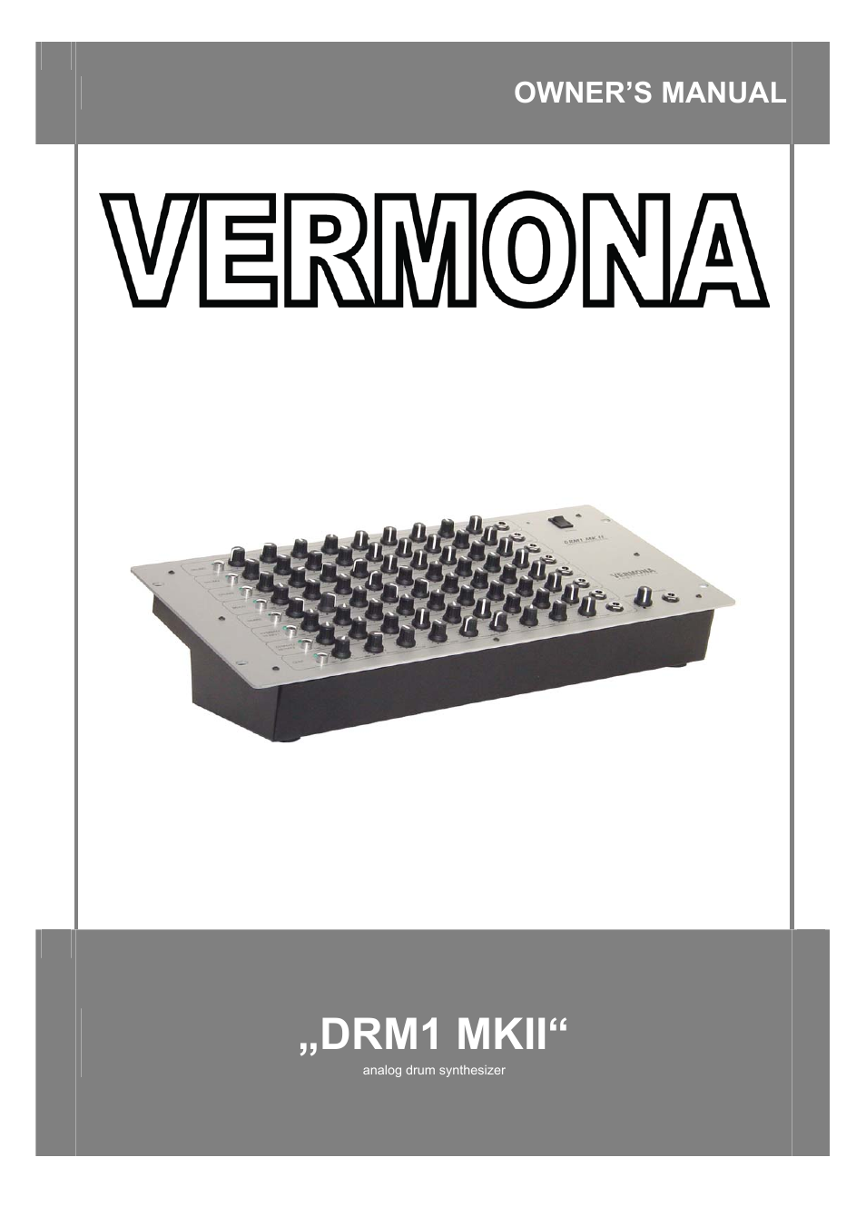 Vermona DRM1 MK2 User Manual | 11 pages