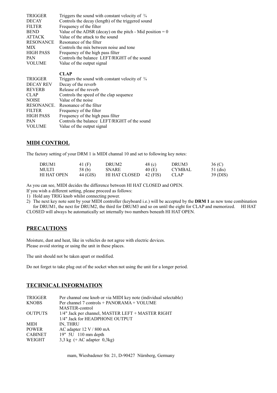 Vermona Syncussion DRM1 User Manual | Page 2 / 2