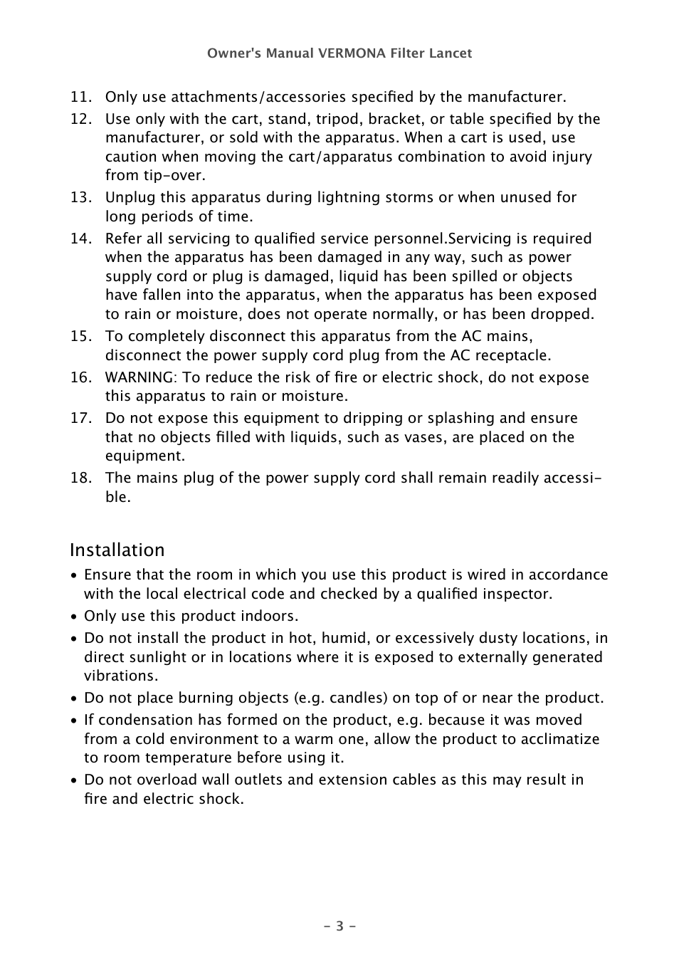 Installation | Vermona Filter Lancet - analogue multimode filter User Manual | Page 3 / 19