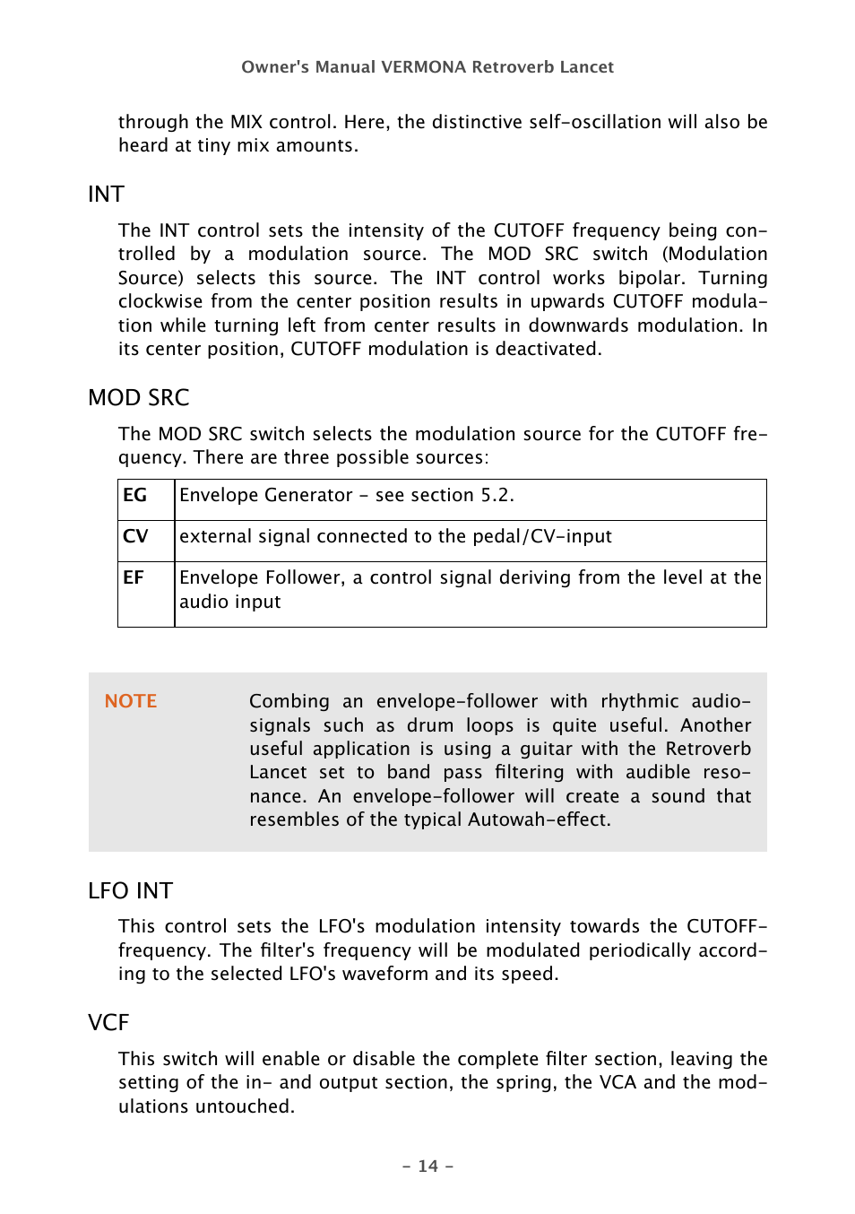 Vermona Retroverb Lancet - spring reverb User Manual | Page 14 / 23