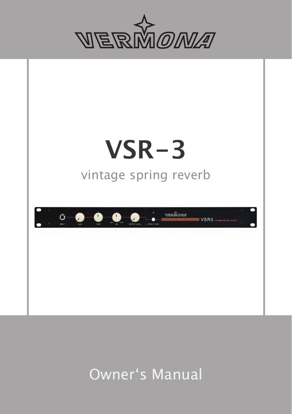 Vermona VSR-3 - vintage spring reverb User Manual | 8 pages